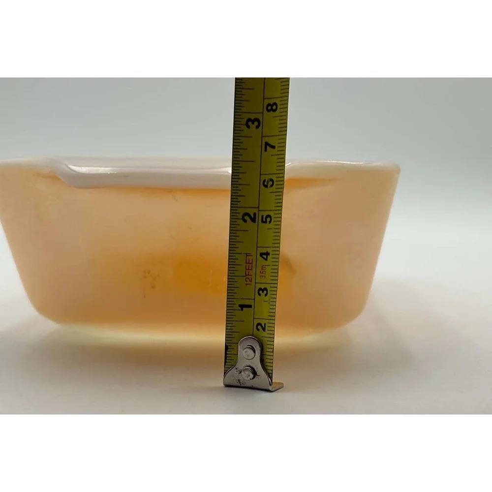 Vintage Fire King 1 Qt Peach Luster Loaf/Casserole Dish 9